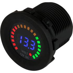Sea-dog 421617-1 Sea-dog Round Voltage Meter Dc - 5v-15v With Rainbow Dial