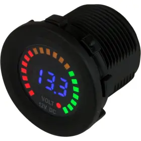 421617-1 Sea-dog Round Voltage Meter Dc - 5v-15v With Rainbow Dial