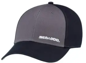 2866930090 Sea-doo Classic Snap Back Hat Grey And Black Powersports Cap