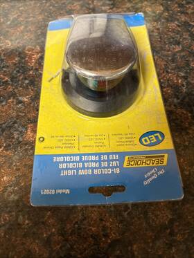 Seachoice 02021 Led Bi-color Combo Red Green Boat Navigation Bow Light Chrome Plated