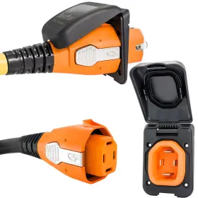 B50assypb Smartplug 50 Amp Non Metallic Black Inlet And Plug Combo - Boat Rv
