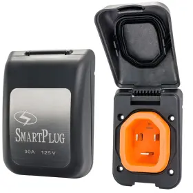 Bm30pb Smartplug 30 Amp Non Metallic Black Inlet - Boat And Rv Side