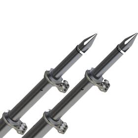 Taco Marine Ot-0318hd-bka 18ft Deluxe Outrigger Poles With Rollers - Silver/black