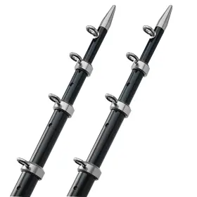 Ot-0542bka15-hd Taco Marine 15ft Telescopic Outrigger Poles Hd 1-1/2 Inch - Black/silver