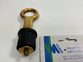 Valmar 32292 Boat Drain Plug Snap Type 1 Inch Brass Neoprene