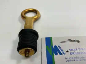 32292 Valmar Boat Drain Plug Snap Type 1 Inch Brass Neoprene