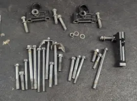 66e-14771-01-00 Yamaha 2001 Xl 800 Exhaust Muffler Stay Bracket And Bolts
