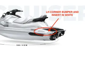 F6g-u2504-20-00 Yamaha 2023/2025 Vx Cruiser/ Rear Lh Corner White Bumper Gunwale