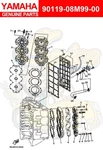 Yamaha Bolt, With Washer 90119-08M99-00 New. Price: $19.00.