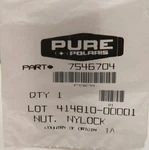 Polaris Lock Nut Part Number - 7546704 New. Price: $12.99.