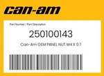 Can-am Genuine Panel Nut M4 X 0.7 250100143 New. Price: $10.34.