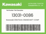 Kawasaki Genuine Crankshaft-comp 13031-0086 New. Price: $568.63.
