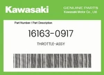 Kawasaki Genuine Throttle-assy 16163-0917 New. Price: $656.19.
