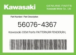 Kawasaki Genuine Pattern,rr Fender,rh,rr 56076-4367 New. Price: $68.92.