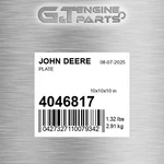4046817 Plate Fits John Deere (surplus Open Box) New. Price: $203.78.