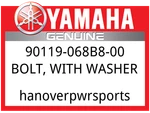 Yamaha Oem Part 90119-068B8-00 Bolt, With Washer New. Price: $39.99.