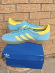 Adidas Handball Spezial Blue Glow Bright Yellow Suede (9) New. Price: $60.00.
