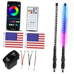 2PCS With App & Remote Control Compatible Polaris Rzr 2FT Cob Whip Light New. Price: $117.93.