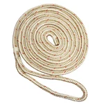 New England Ropes 3/8" Double Braid Dock Line - White/gold W/tracer 25' C50.... Price: $40.52.