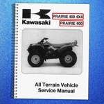 Kawasaki Prairie 400 4X4 All Terrain Vehicle Service Manual - Coil Bound Brand. Price: $52.99.