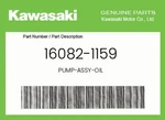 Kawasaki Genuine Pump-assy-oil 16082-1159 New. Price: $19.57.