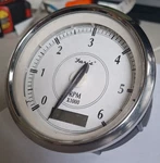 Faria Newport Ss 4" Tachometer W/hourmeter F/gas Inboard - 6000 Rpm Used. Price: $100.00.