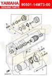 Yamaha Spring, COMPRESSION(6M6) 90501-14M73-00 Oem New. Price: $19.00.