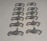 12 Vintage Sea Horse Cabinet Door Handle Pulls Beach Coastal Theme 2.5" Silver Used. Price: $69.00.