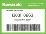 Kawasaki Genuine Crankshaft-comp 13031-0863 New. Price: $256.74.