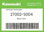 Kawasaki Genuine Relay-assy 27002-S004 New. Price: $32.11.