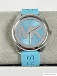 Michael Kors Janelle Turquoise Blue Silver Silicone Watch MK7350 Nwt + Box. Price: $149.98.