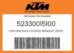 Ktm Genuine Con.rod Repair Kit 20007 - 52330015100 New. Price: $342.58.