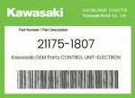 Kawasaki Genuine Control Unit-electronic 21175-1807 New. Price: $840.21.