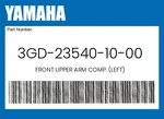 Yamaha Genuine Front Upper Arm Comp. (left) 3GD-23540-10-00 New. Price: $189.59.
