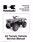 Kawasaki Service Manual 2002 & 2003 Prairie 650 4X4, Kvf 4X4. New. Price: $26.00.