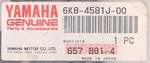 Yamaha Rubber Shaft Part Number 6K8-4581J-00-00 New. Price: $20.99.